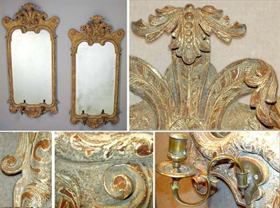 Lot 221 - Pair of George II Gilt-Wood Mirrors 18th...