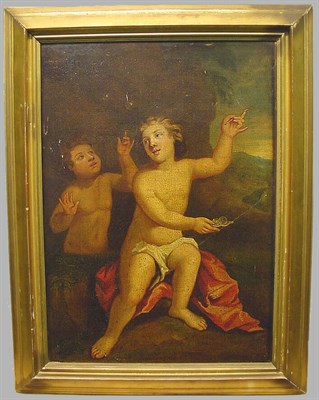 Lot 22 - German School 19th Century BLOWING BUBBLES Oil...