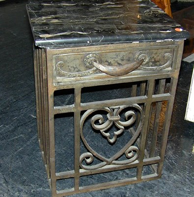 Lot 182 - Art Deco Wrought Iron Cabinet The rectangular...