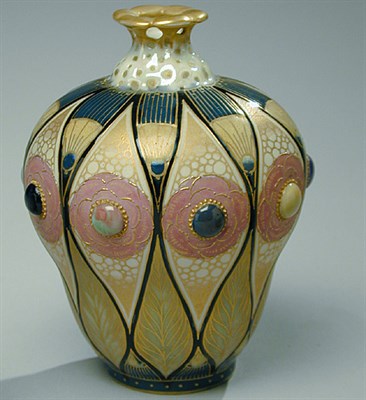 Lot 155 - Amphora Pottery Vase Of ovoid form, decorated...