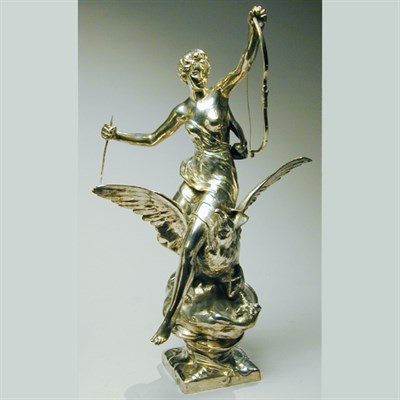 Lot 229 - Silvered Bronze Sculpture Depicting a nymph...