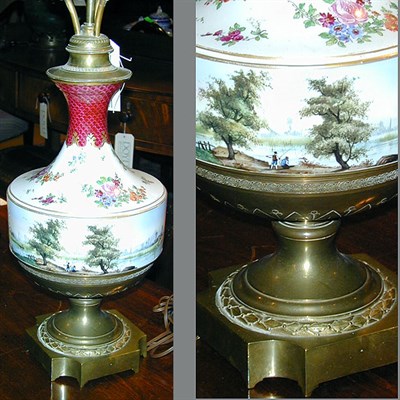 Lot 493 - Continental Floral and Landscape Decorated...