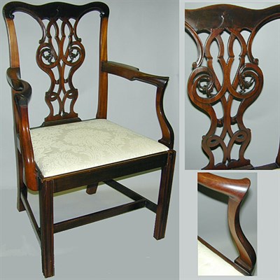 Lot 466 - Pair of George III Style Mahogany Armchairs