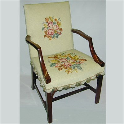 Lot 322 - Pair of Georgian Style Upholstered Mahogany...