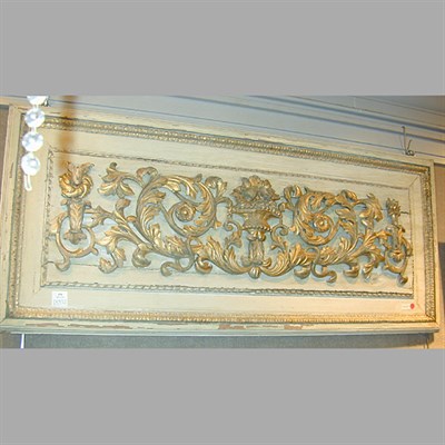 Lot 470 - Louis XVI Style Painted and Parcel Gilt Panel