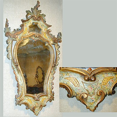 Lot 258 - Italian Rococo Style Gilt and Floral Decorated...