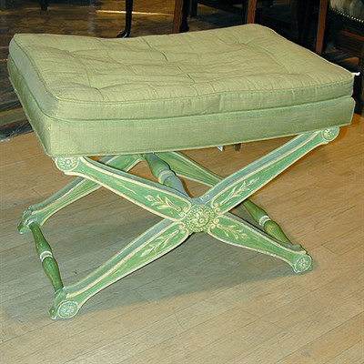 Lot 484 - Pair of Neoclassical Style Painted Stools