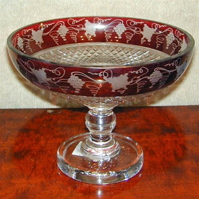 Lot 368 - Pair of Georgian Style Ruby Flashed Colorless...