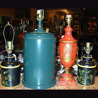 Lot 208 - Miscellaneous Group of Four Tin Lamps