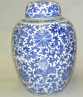 Lot 120 - Chinese Blue and White Porcelain Jar and Cover...