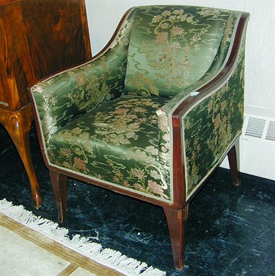 Lot 78 - Pair of Art Deco Upholstered Mahogany Armchairs
