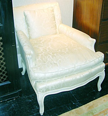 Lot 95 - Louis XV Style Upholstered and Painted Armchair