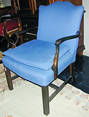 Lot 133 - Georgian Style Upholstered Mahogany Armchair