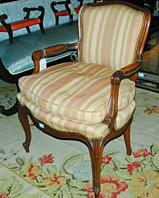 Lot 145 - Pair of Louis XV Style Upholstered Walnut...