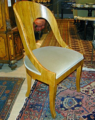 Lot 321 - Set of Four Art Deco Burl-Wood Dining Chairs