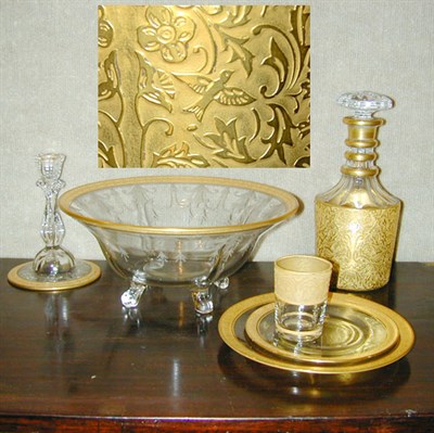 Lot 221 - Group of Gilt-Decorated Colorless Glass...