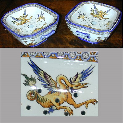 Lot 246 - Pair of Continental Faience Vegetable Dishes