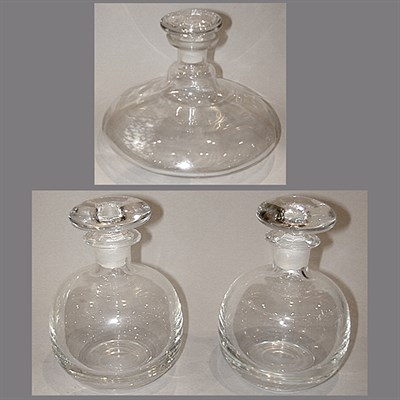 Lot 250 - Group of Three Colorless Glass Decanters