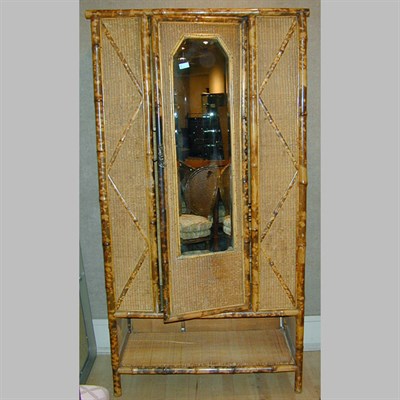Lot 281 - Victorian Bamboo and Rattan Armoire
