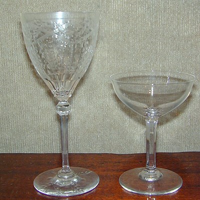 Lot 291 - Group of Colorless Glass Stemware including...