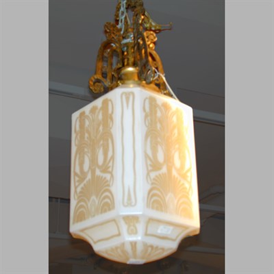 Lot 425 - Art Deco Molded Glass Lantern