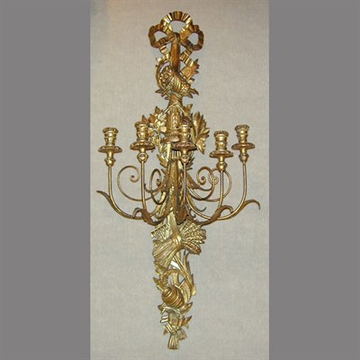 Lot 372 - Pair of Italian Rococo Style Gilt Carved Wood...