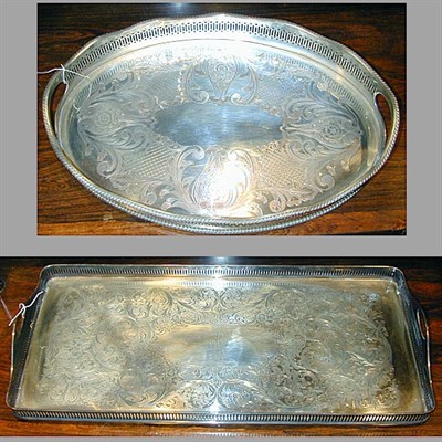 Lot 362 - Two Silver Plated Galleried Trays