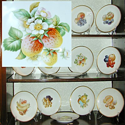 Lot 444 - Set of Twenty Fruit-Decorated Side Plates