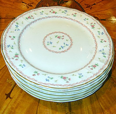 Lot 445 - Set of Ten Continental Floral-Decorated...