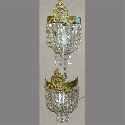 Lot 460 - Pair of Empire Style Gilt-Metal and Glass...