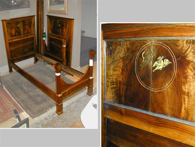 Lot 191 - Pair of Neoclassical Style Brass Inlaid Walnut...