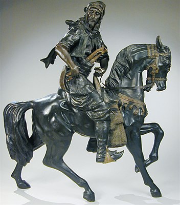 Lot 578 - Monumental Bronze Figure of an Arab Horseman...