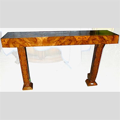 Lot 180 - Art Deco Burl-Wood Console The rectangular top...