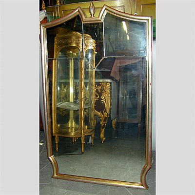 Lot 226 - Art Deco Silvered Carved Wood Mirror Of shaped...