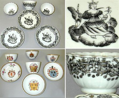 Lot 274A - Group of Chinese Export Porcelain En Grisaille...