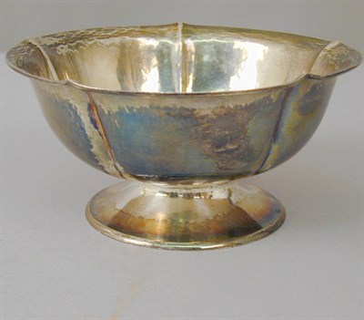 Lot 316 - American Arts and Crafts Hammered Silver Bowl...