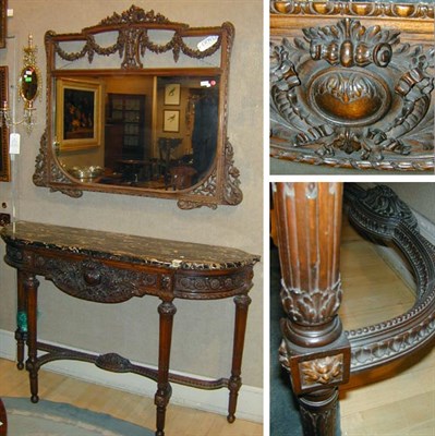 Lot 398 - Louis XVI Style Marble Top Mahogany Console...
