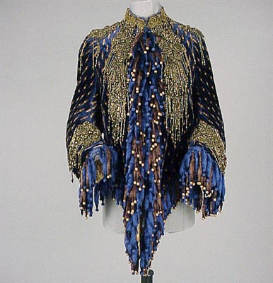 Lot 73 - Cobalt Blue Velvet Visite American, 1880s The...