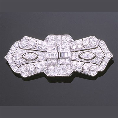 Lot 296 - Pair of Art Deco Diamond Combination Double...