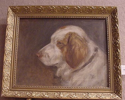 Lot 196 - D.L. (British, c.1940) Head of a Clumber...