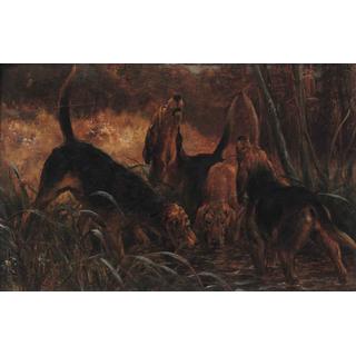Lot 284 - Thomas Blinks (British, 1860-1912) Bloodhounds...