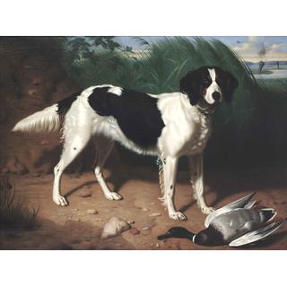 Lot 305 - Leon Viardot (1805-1900) Tricolour Setter with...