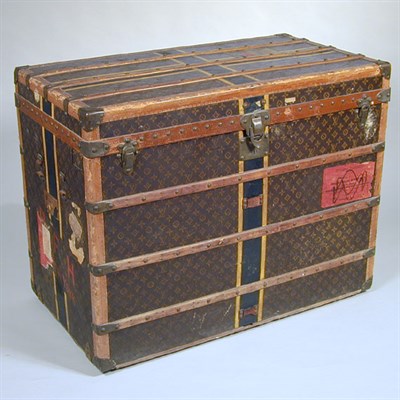 Lot 602 - Louis Vuitton Steamer Trunk 1920s Monogram...