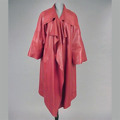 Lot 244 - Claude Montana Red Leather Coat French, 1980s...