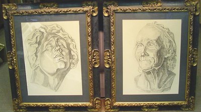 Lot 5 - American School 20th Century HEAD STUDIES: TWO...