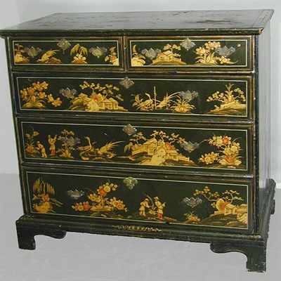 Lot 313 - George III Gilt Decorated Black Lacquered...
