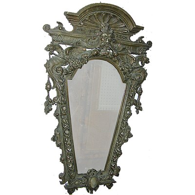Lot 250 - Renaissance Revival Patinated-Metal Mirror