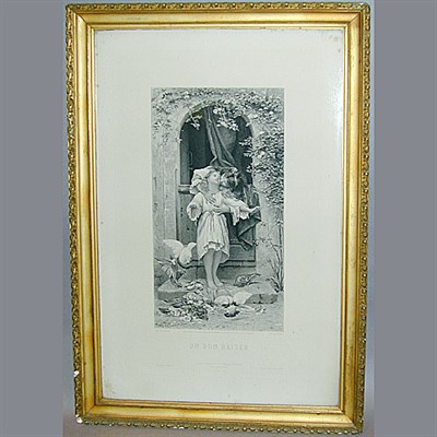 Lot 79 - After Echtler UN BON BAISER Engraving by...