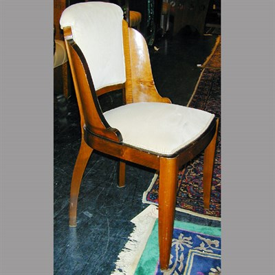 Lot 277 - Set of Six Art Deco Fruitwood Dining Chairs...