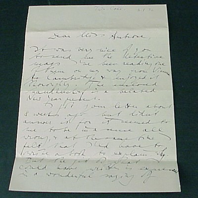 Lot 14 - WITTGENSTEIN, LUDWIG Autograph letter signed....